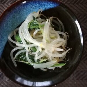 レンジでほうれん草ともやしの和風ナムル